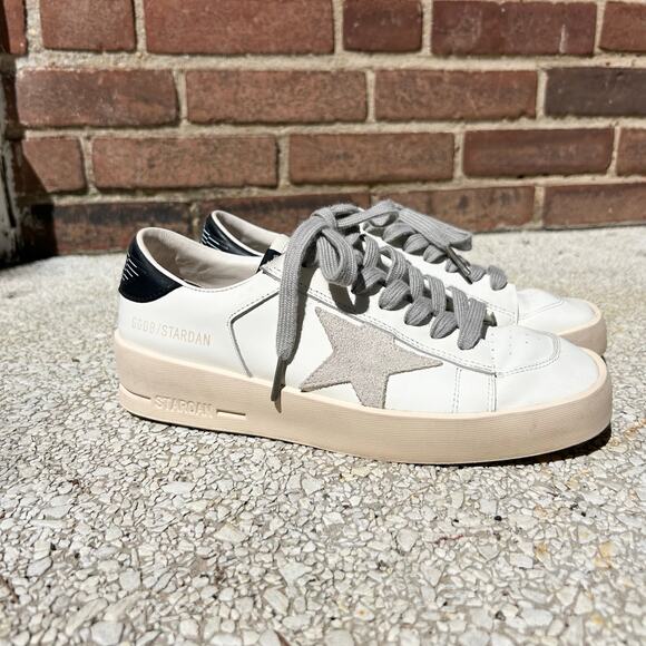 Golden Goose Stardan Sneakers Ice Gray Suede Star Black Heel Tab - Picture 1 of 8